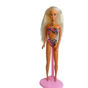 1994 Vintage Mattel Tropical Splash Barbie Fashion Doll 12446 W Necklace READ